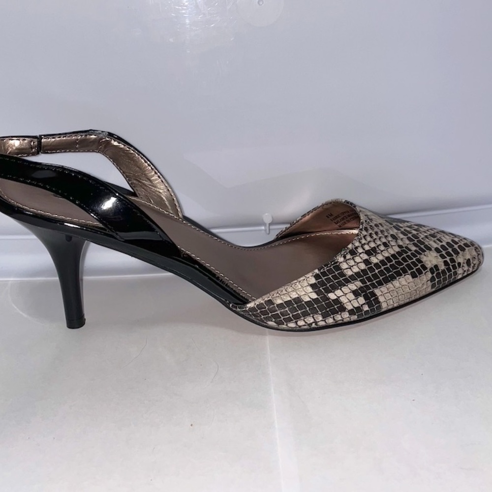 Animal Print Colorblock Dress Kitten Heels